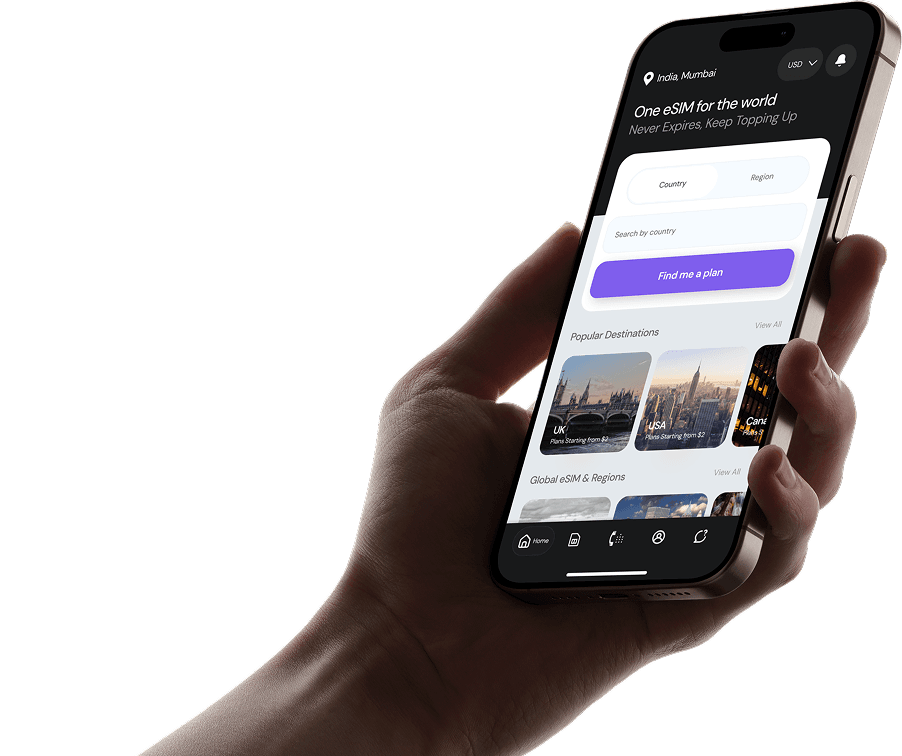 Phone in hand with app open