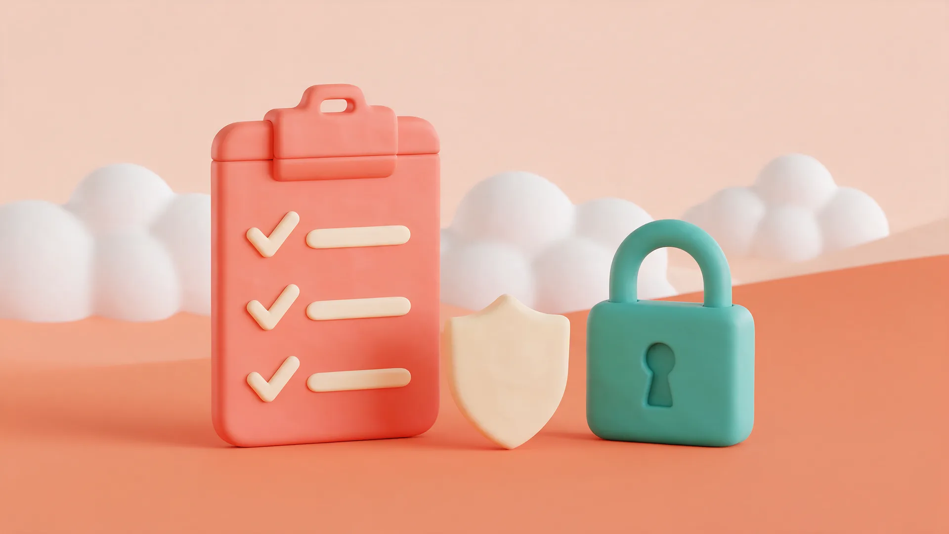 A checklist clipboard, a shield and a padlock: what to check before choosing a provider